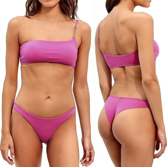 New! SET ViX by Paula Hermanny Purple Bio Bikini Top & Bottom NWT 4972 - Picture 1 of 10